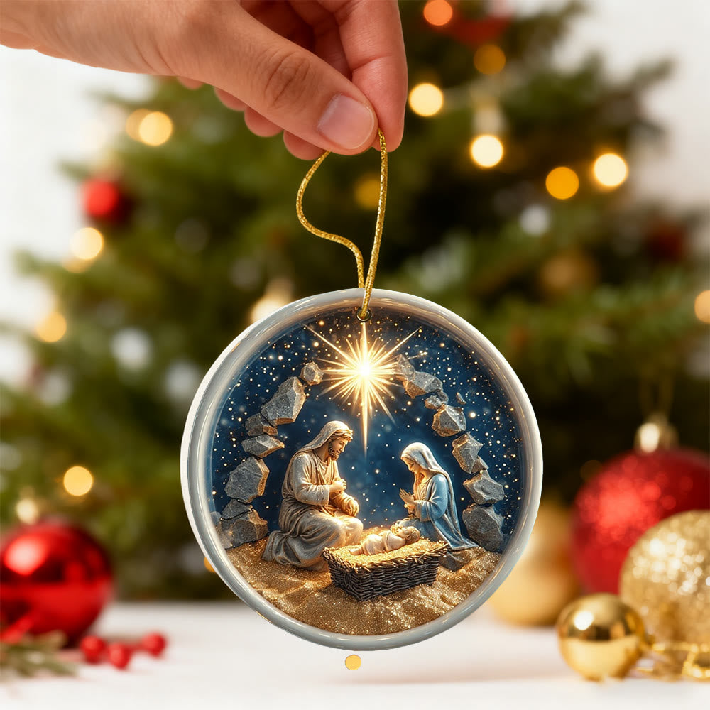 Christliche Krippenfigur mit Struktur von Christianartworkshop: Tastbare Erinnerung an den Glauben für den Weihnachtsbaum - image 1