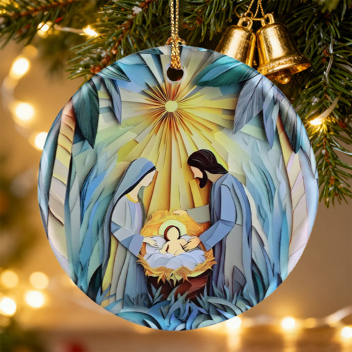 Christliche Weihnachtsdekoration „Lichterstrahl“ von Christianartworkshop: Ein Symbol der sanften Gnade für weihnachtliche Momente - Acryl - image 0