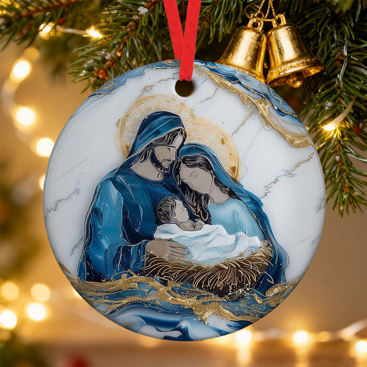 Christliche Kunstwerkstatt: Warmer Weihnachtsstall-Anhänger: Symbol für Glauben und Trost für Weihnachtsbäume - B - Acryl - image 5