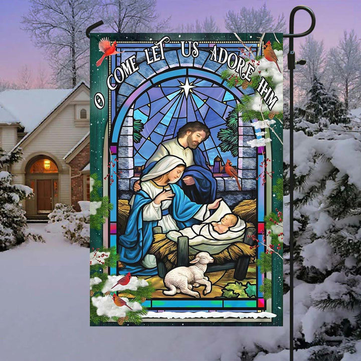 Christianartworkshop Krippen- und Schaf-Gartenflagge: Symbol der sanften Gnade für weihnachtliche Gärten - B - 90×150 cm (3×5 Fuß) - image 6