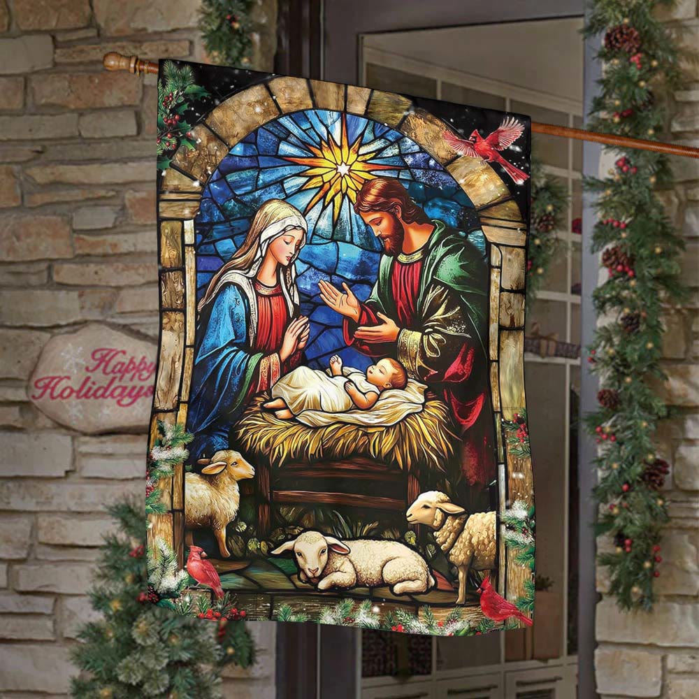 Christianartworkshop Krippen- und Schaf-Gartenflagge: Symbol der sanften Gnade für weihnachtliche Gärten - image 3