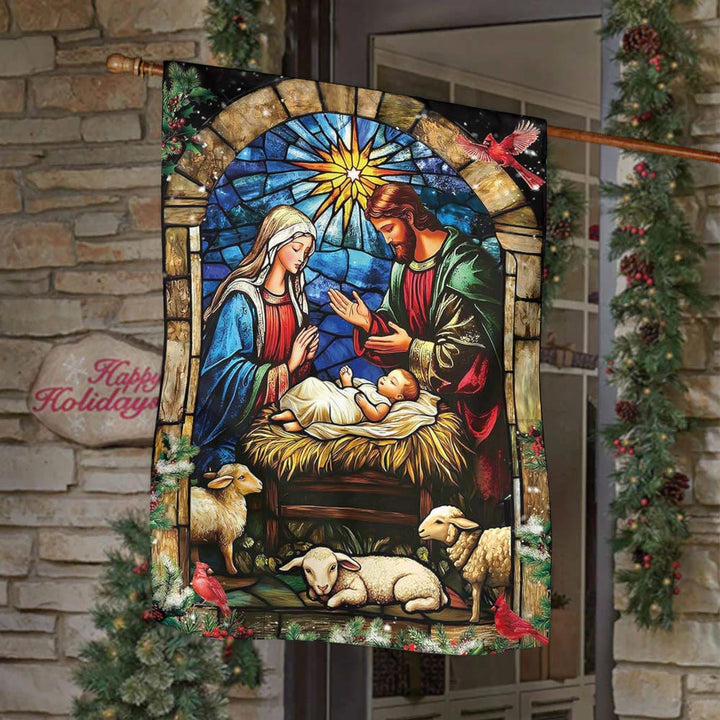 Christianartworkshop Krippen- und Schaf-Gartenflagge: Symbol der sanften Gnade für weihnachtliche Gärten - image 3