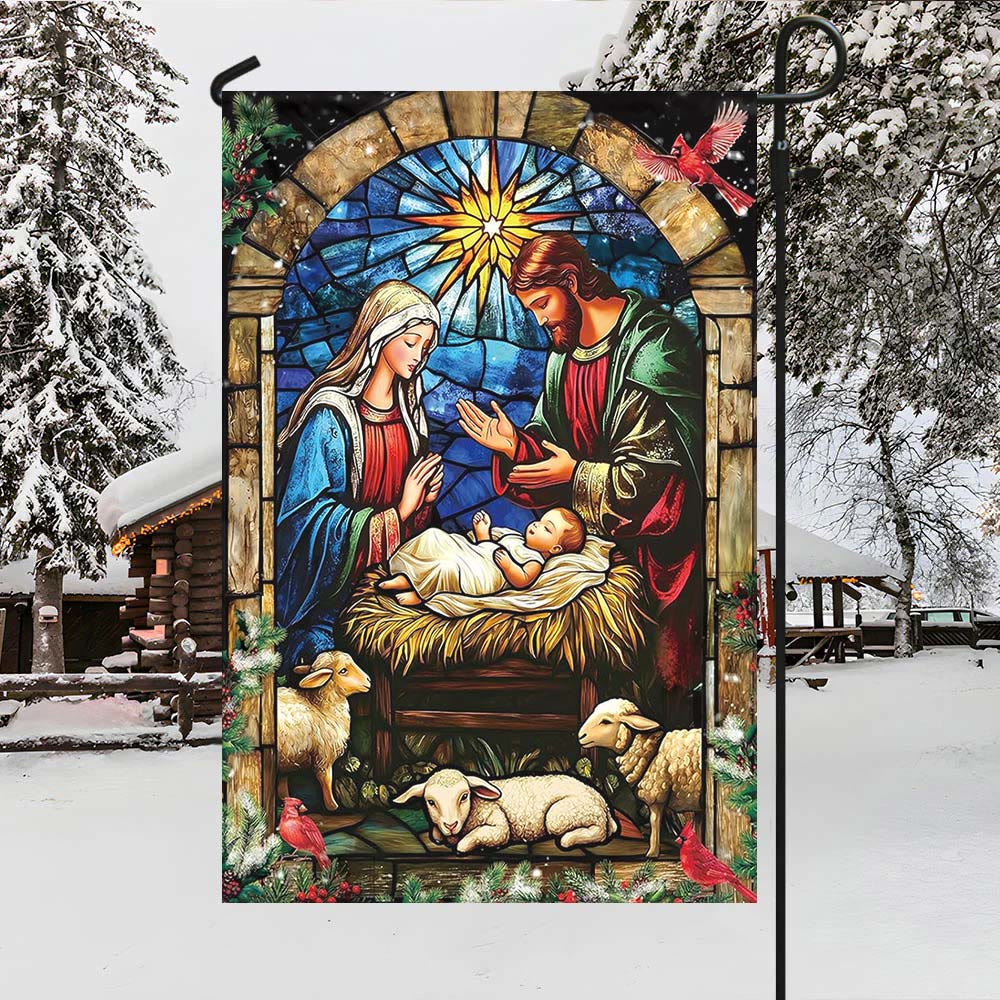 Christianartworkshop Krippen- und Schaf-Gartenflagge: Symbol der sanften Gnade für weihnachtliche Gärten - image 4