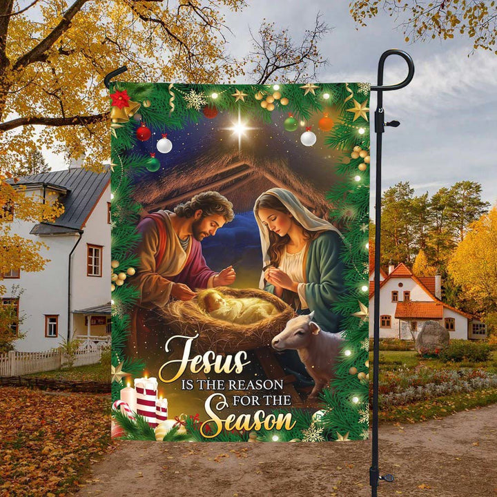 Christianartworkshop Jesus ist der Grund Krippen-Gartenflagge: Erinnerung an Glaube und Freude für den Garten - image 4
