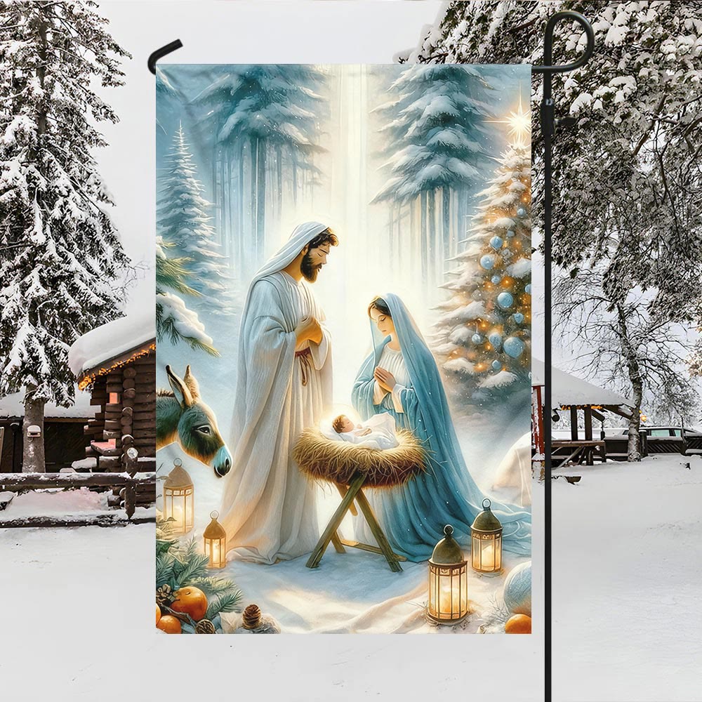 Christianartworkshop Jesus ist der Grund Krippen-Gartenflagge: Erinnerung an Glaube und Freude für den Garten - B - 90×150 cm (3×5 Fuß) - image 6