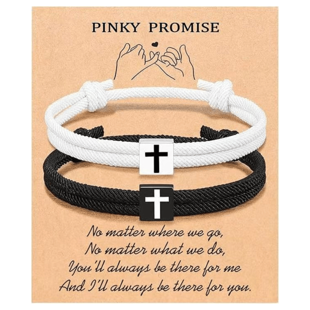Christianartworkshop Milano Seilkreuz-Armband mit Geschenkkarte: Ein liebevoller Segen für Taufe und besondere Anlässe - Zum Paar - image 0