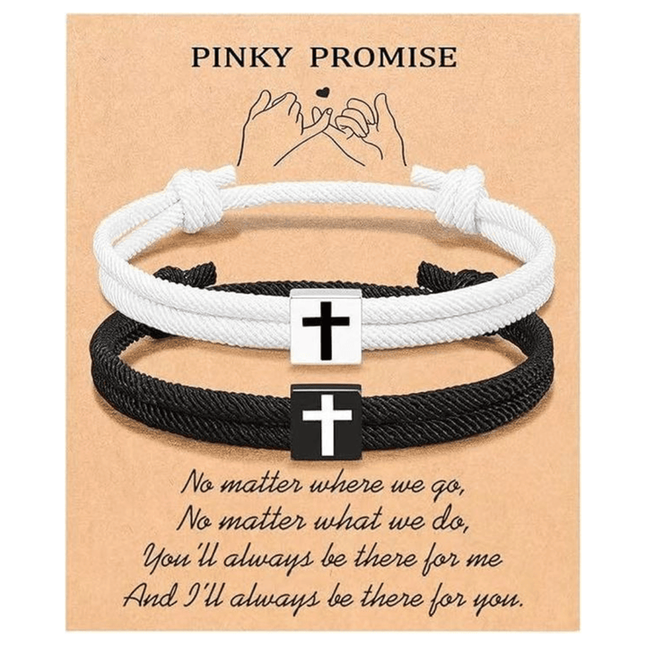 Christianartworkshop Milano Seilkreuz-Armband mit Geschenkkarte: Ein liebevoller Segen für Taufe und besondere Anlässe - Zum Paar - image 0