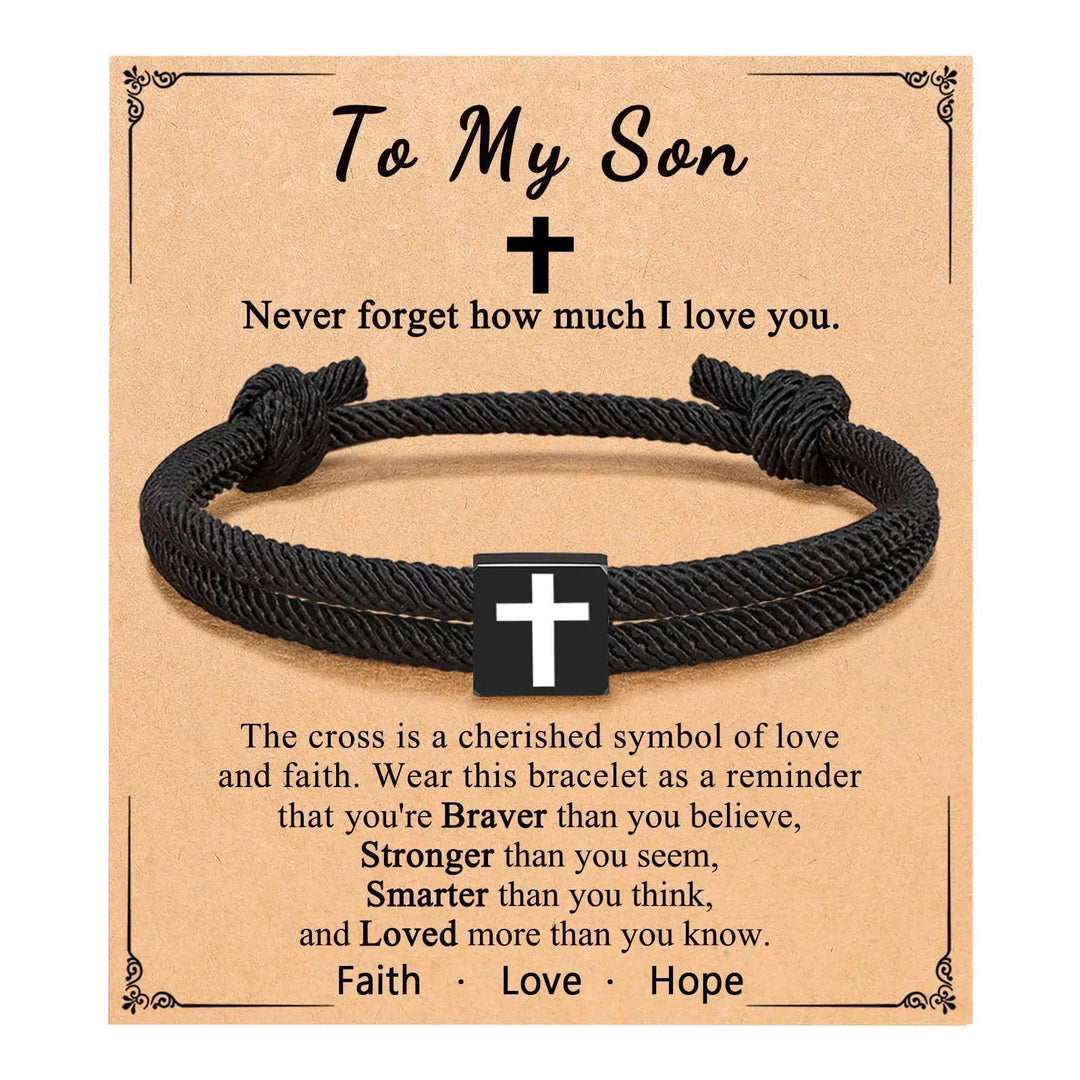 Christianartworkshop Milano Seilkreuz-Armband mit Geschenkkarte: Ein liebevoller Segen für Taufe und besondere Anlässe - An meinen Sohn - image 17