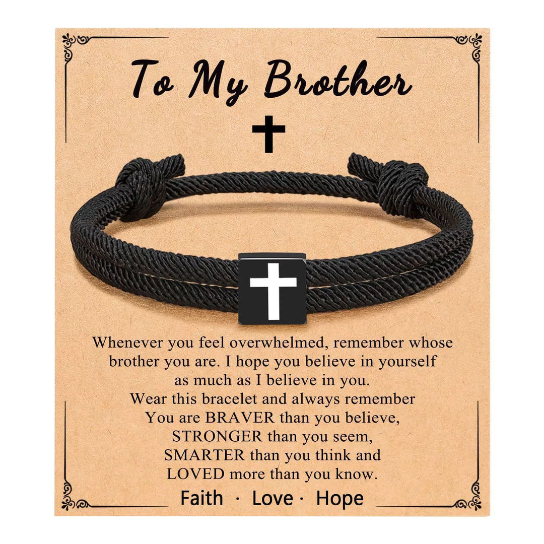 Christianartworkshop Milano Seilkreuz-Armband mit Geschenkkarte: Ein liebevoller Segen für Taufe und besondere Anlässe - An meinen Bruder - image 19