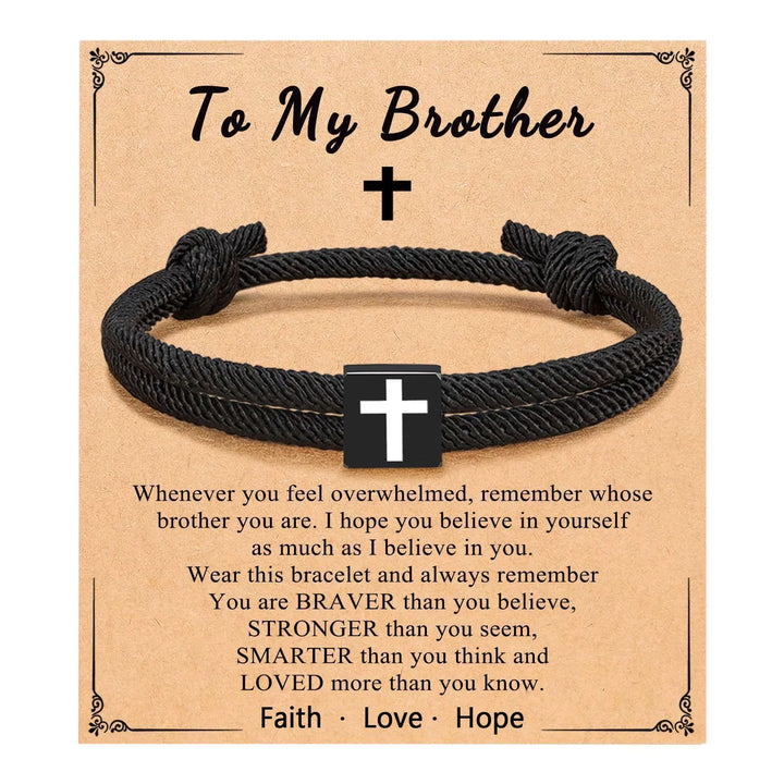 Christianartworkshop Milano Seilkreuz-Armband mit Geschenkkarte: Ein liebevoller Segen für Taufe und besondere Anlässe - An meinen Bruder - image 19