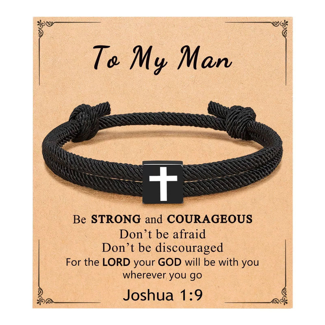Christianartworkshop Milano Seilkreuz-Armband mit Geschenkkarte: Ein liebevoller Segen für Taufe und besondere Anlässe - An meinen Mann - image 20