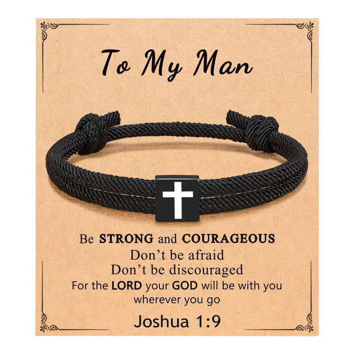 Christianartworkshop Milano Seilkreuz-Armband mit Geschenkkarte: Ein liebevoller Segen für Taufe und besondere Anlässe - An meinen Mann - image 20