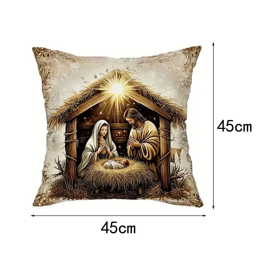 Christianartworkshop Krippenkissen-Set (4-teilig): Ruhiger Begleiter für Wohnbereiche - B - 17,7''*17,7''/45*45cm - image 10