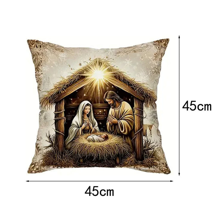 Christianartworkshop Krippenkissen-Set (4-teilig): Ruhiger Begleiter für Wohnbereiche - B - 17,7''*17,7''/45*45cm - image 10
