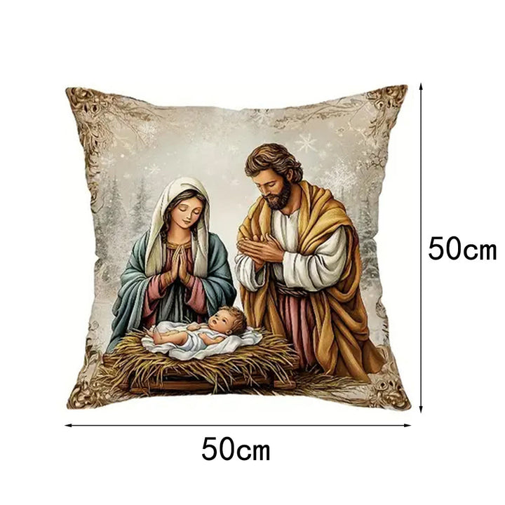 Christianartworkshop Krippenkissen-Set (4-teilig): Ruhiger Begleiter für Wohnbereiche - C - 19,7''*19,7''/50*50cm - image 14