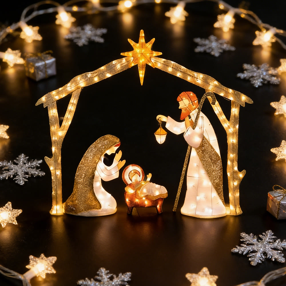 Christianartworkshop – Beleuchtete Krippe: Eine strahlende Hommage an den weihnachtlichen Glauben und das Staunen - image 1