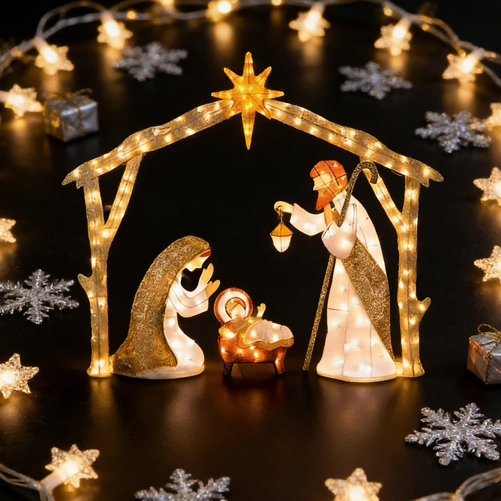 Christianartworkshop – Beleuchtete Krippe: Eine strahlende Hommage an den weihnachtlichen Glauben und das Staunen - image 1