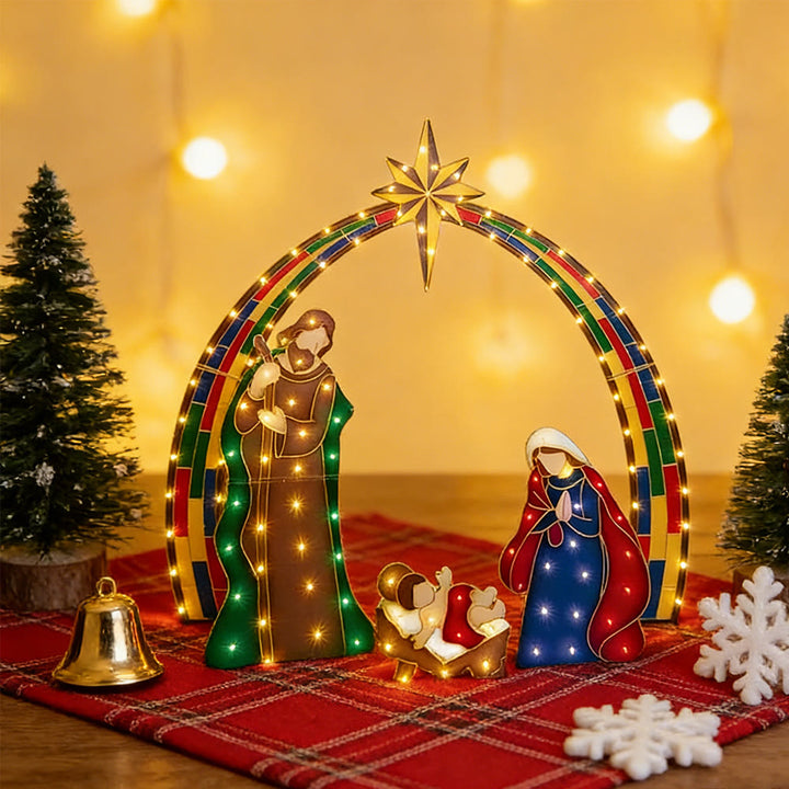 Christianartworkshop Weihnachtsstern-Lichter-Deko-Serie: Göttliche Gegenwart und Weihnachtsverehrung - Krippenszene - 2 - image 1