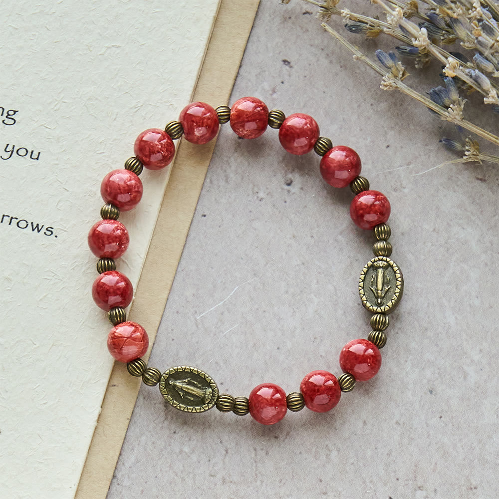Christianartworkshop Ölgemälde-Rosenkranz und Armband aus Glas: Erinnerung an Glauben und Gnade für stille Momente - image 19