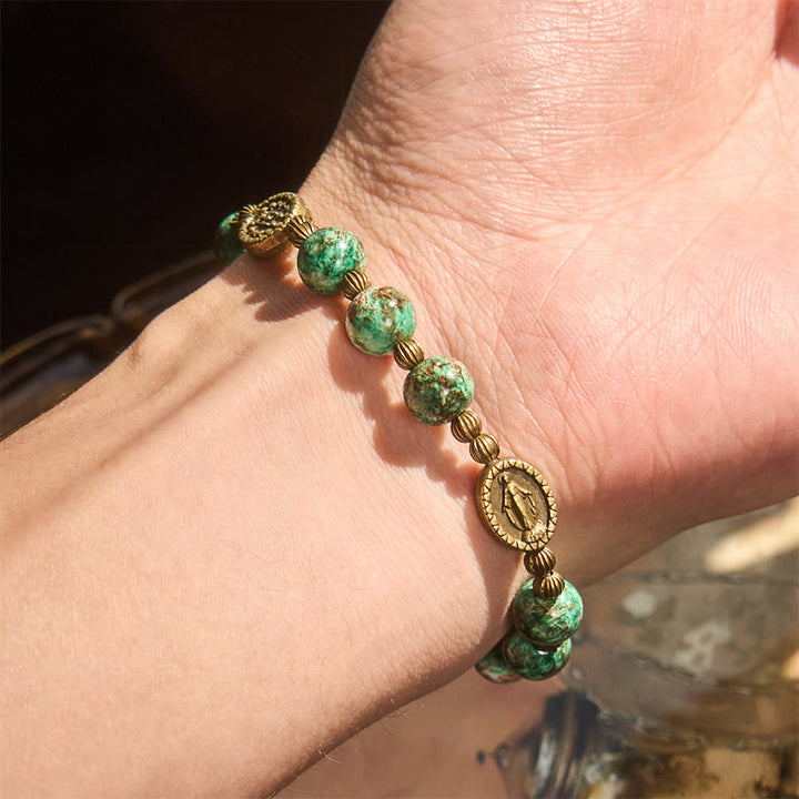 Christianartworkshop Ölgemälde-Rosenkranz und Armband aus Glas: Erinnerung an Glauben und Gnade für stille Momente - image 12