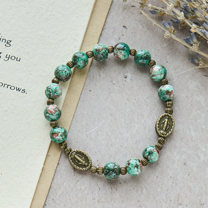 Christianartworkshop Ölgemälde-Rosenkranz und Armband aus Glas: Erinnerung an Glauben und Gnade für stille Momente - image 20