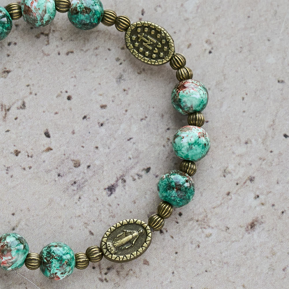 Christianartworkshop Ölgemälde-Rosenkranz und Armband aus Glas: Erinnerung an Glauben und Gnade für stille Momente - image 22