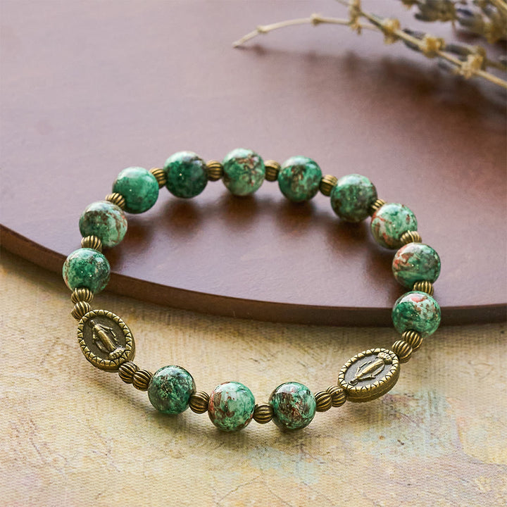 Christianartworkshop Ölgemälde-Rosenkranz und Armband aus Glas: Erinnerung an Glauben und Gnade für stille Momente - image 18