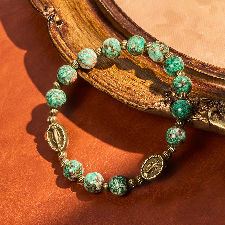 Christianartworkshop Ölgemälde-Rosenkranz und Armband aus Glas: Erinnerung an Glauben und Gnade für stille Momente - image 16