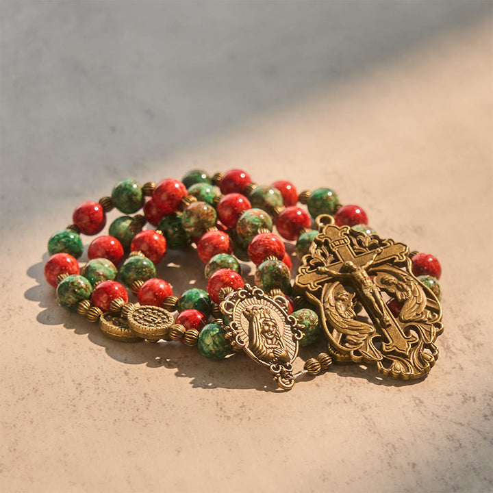 Christianartworkshop Ölgemälde-Rosenkranz und Armband aus Glas: Erinnerung an Glauben und Gnade für stille Momente - image 4