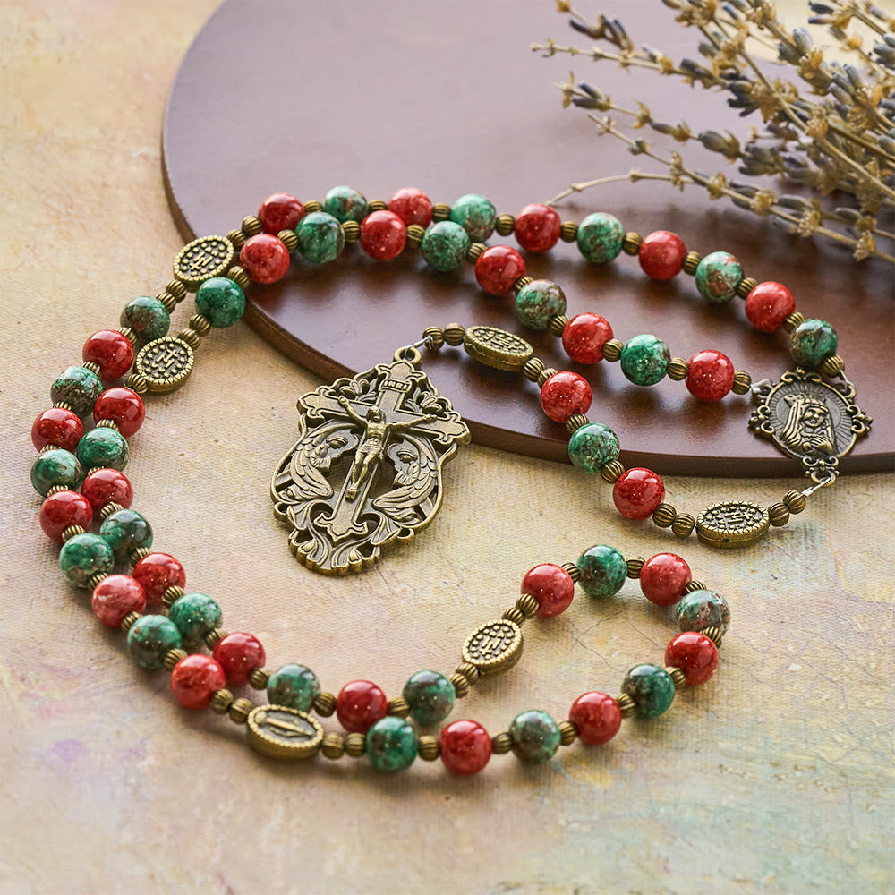 Christianartworkshop Ölgemälde-Rosenkranz und Armband aus Glas: Erinnerung an Glauben und Gnade für stille Momente - image 3
