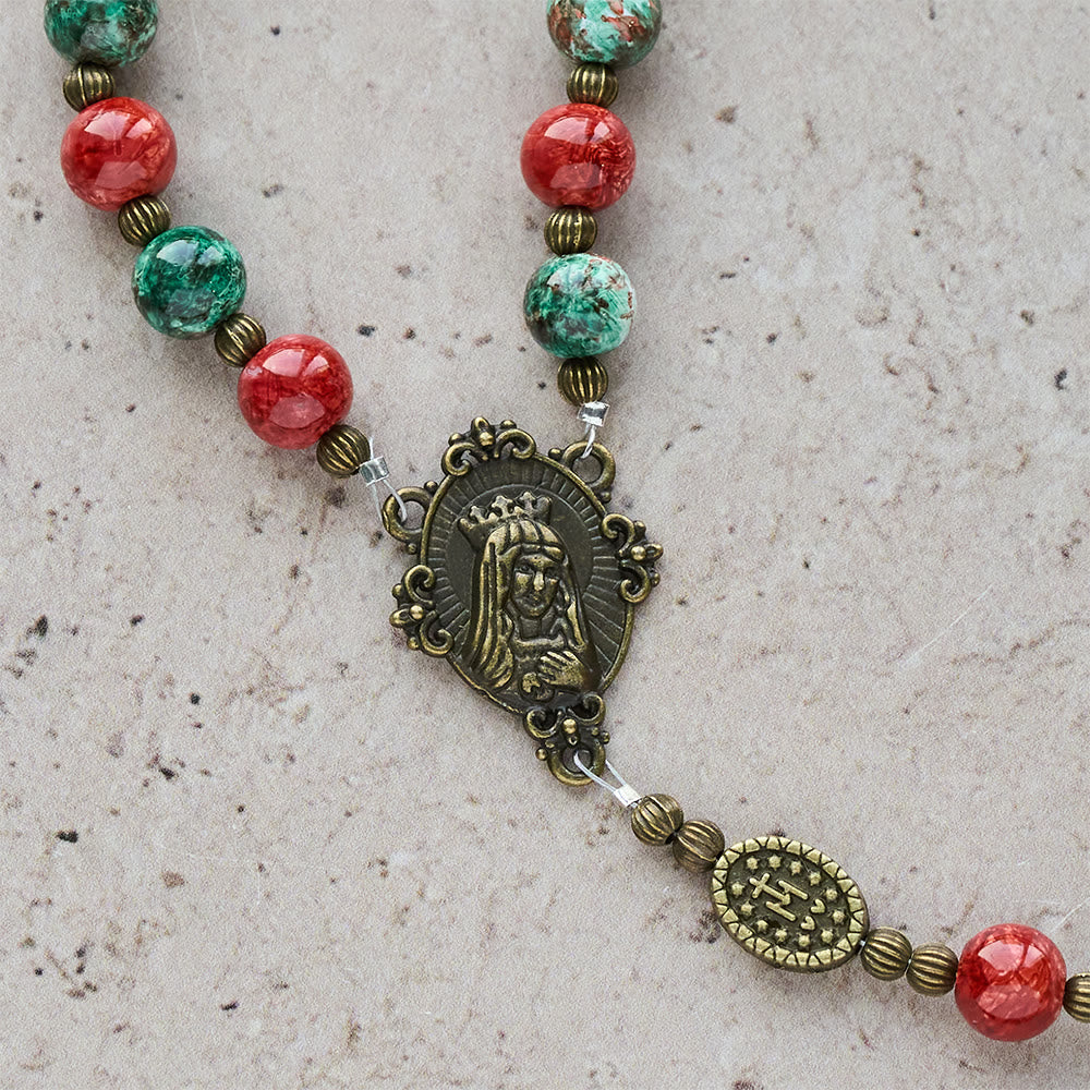 Christianartworkshop Ölgemälde-Rosenkranz und Armband aus Glas: Erinnerung an Glauben und Gnade für stille Momente - image 8