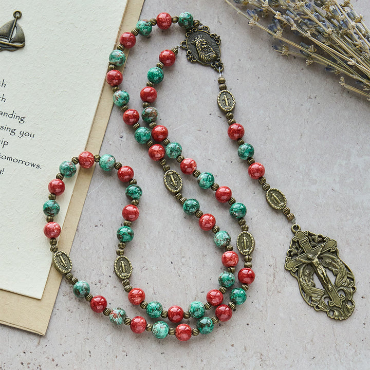 Christianartworkshop Ölgemälde-Rosenkranz und Armband aus Glas: Erinnerung an Glauben und Gnade für stille Momente - image 2