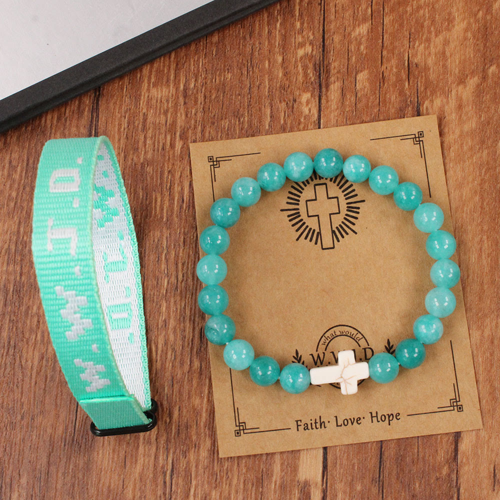 Armband „Glaubensimpuls“ von Christianartworkshop mit Kreuzperle und WWJD-Karte: Geschenkfertiges Erinnerungsstück - Grüner Aventurin - image 16