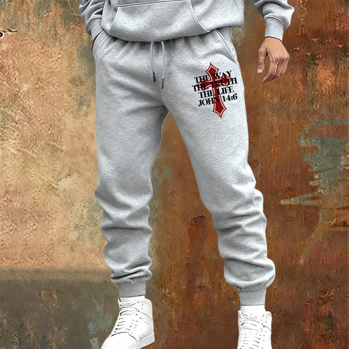 Christianartworkshop Johannes Vers mit Kreuz Jogginghose: Ideal für Kirche & Freizeit - image 13