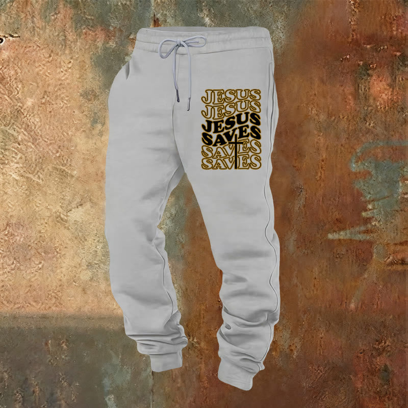 Christianartworkshop Jesus rettet Jogginghosen: Täglicher Komfort, verpackt in Andacht - Hellgrau - 2XL - image 0