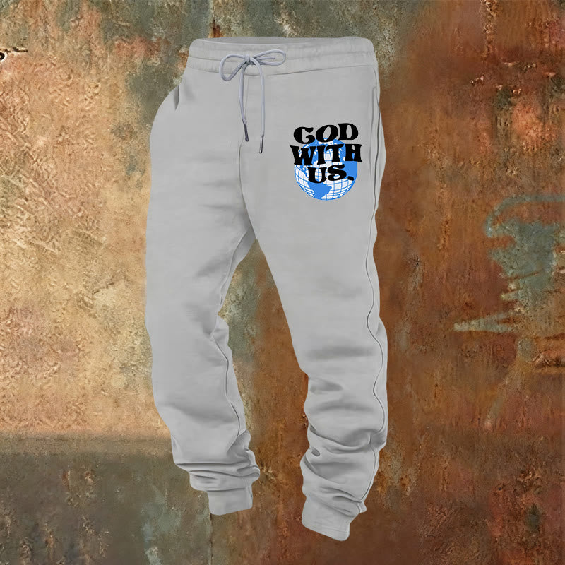 Christianartworkshop Globus & Gott mit uns Jogginghose: Gemütliche Erinnerungen an seine Nähe - Hellgrau - 2XL - image 16