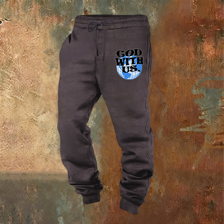 Christianartworkshop Globus & Gott mit uns Jogginghose: Gemütliche Erinnerungen an seine Nähe - Dunkelgrau - 2XL - image 12
