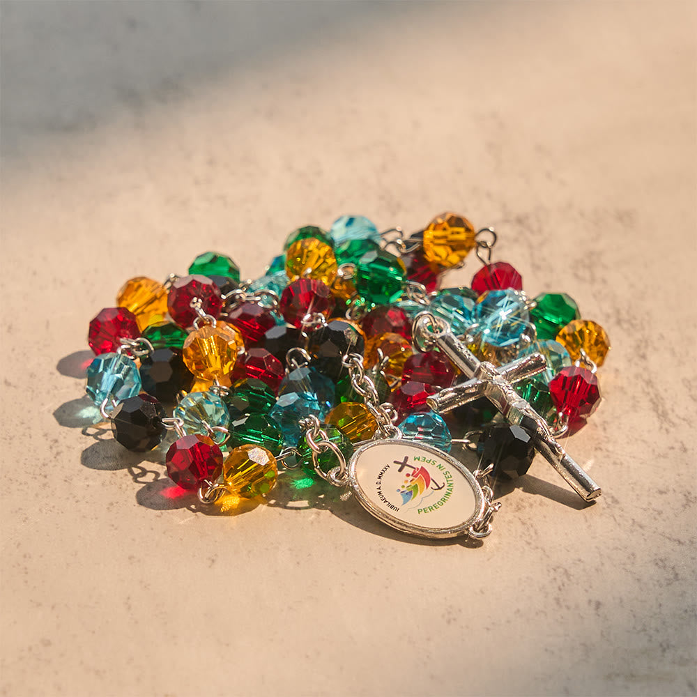 Christianartworkshop Farbenfroher Rosenkranz: Ein besinnliches Geschenk der Andacht und des Lichts - Mehrfarbiger Rosenkranz - image 0