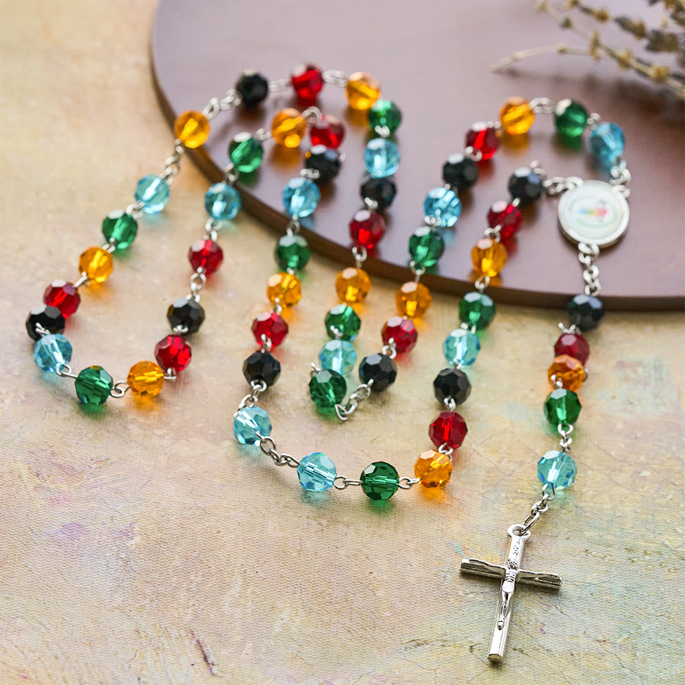 Christianartworkshop Farbenfroher Rosenkranz: Ein besinnliches Geschenk der Andacht und des Lichts - image 2