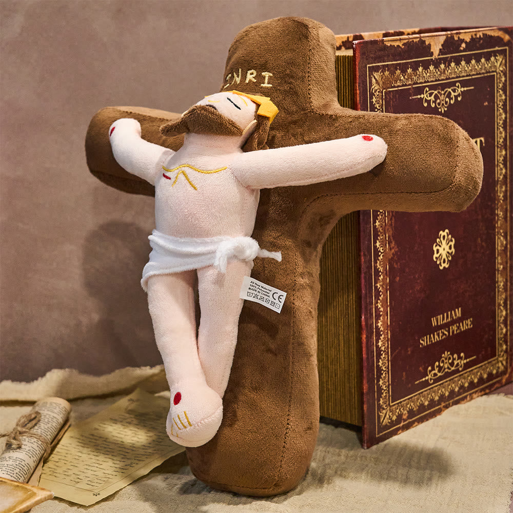 Christianartworkshop INRI Gekennzeichnetes Plüschkreuz: Gemütlicher Begleiter der erlösenden Liebe - image 2