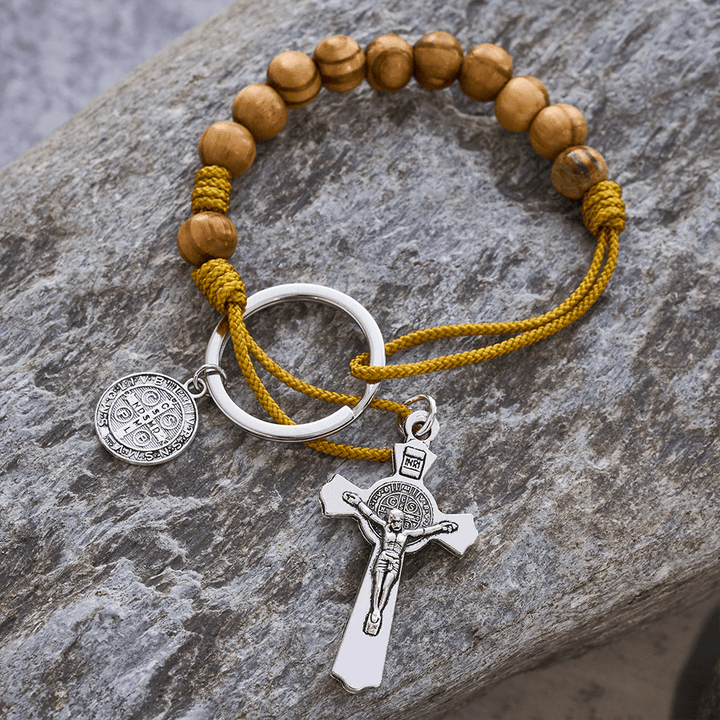 Christianartworkshop Kruzifix & St.-Benedikt-Medaille Rosenkranz aus Holz: Sanfte Erinnerung an den Frieden - image 10