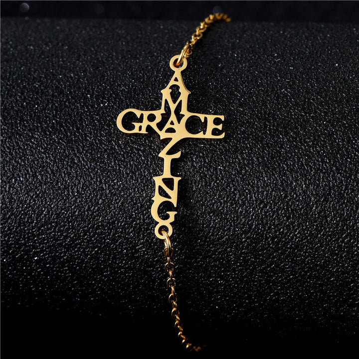 Christianartworkshop Kreuz- und Glaubensarmband: Zarter Begleiter der Gnade und Hoffnung - ERSTAUNLICHE GNADE - Golden - image 5