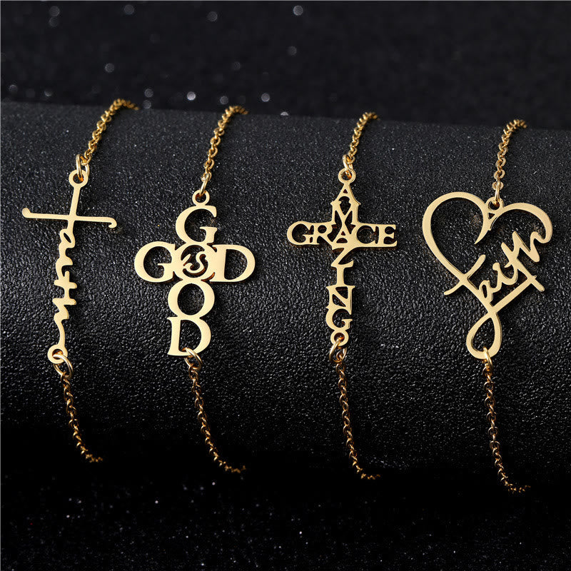 Christianartworkshop Kreuz- und Glaubensarmband: Zarter Begleiter der Gnade und Hoffnung - Glaube - Golden - image 0