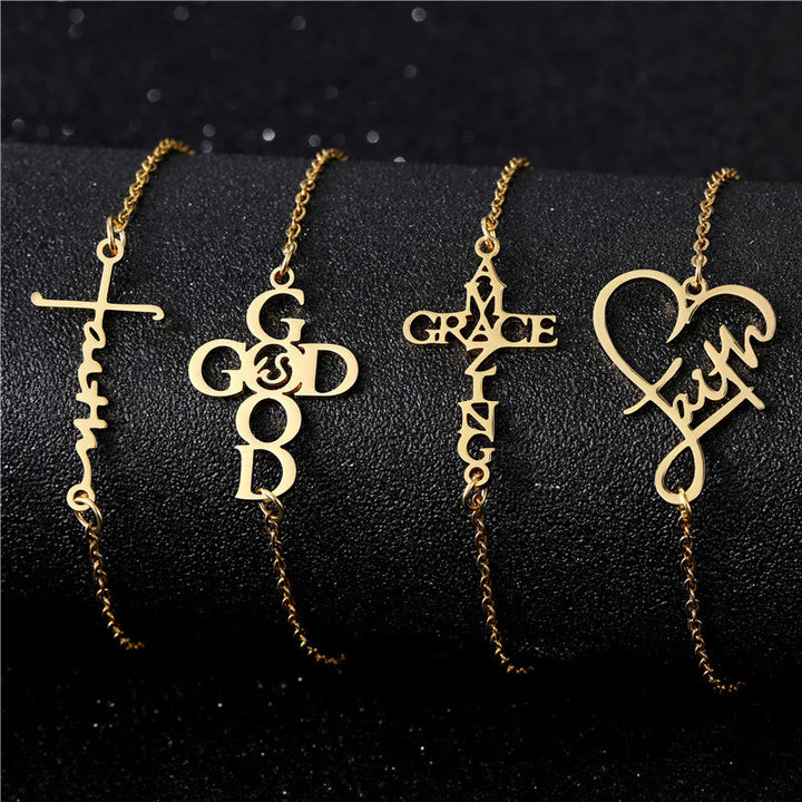 Christianartworkshop Kreuz- und Glaubensarmband: Zarter Begleiter der Gnade und Hoffnung - Glaube - Golden - image 0