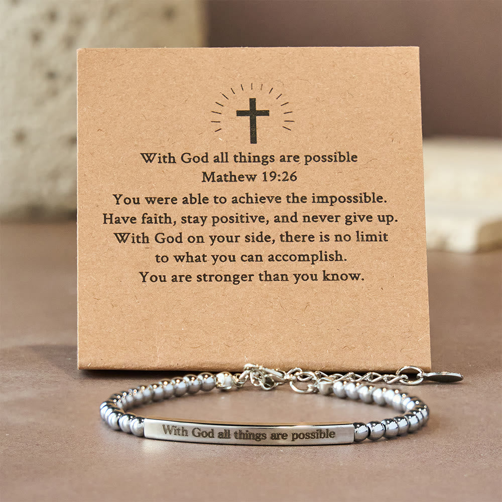 Armband „Matthäus 19,26 & Psalm 46,5“ von Christianartworkshop: Stille Erinnerung an die göttliche Gegenwart - Matthäus 19:26 - image 0