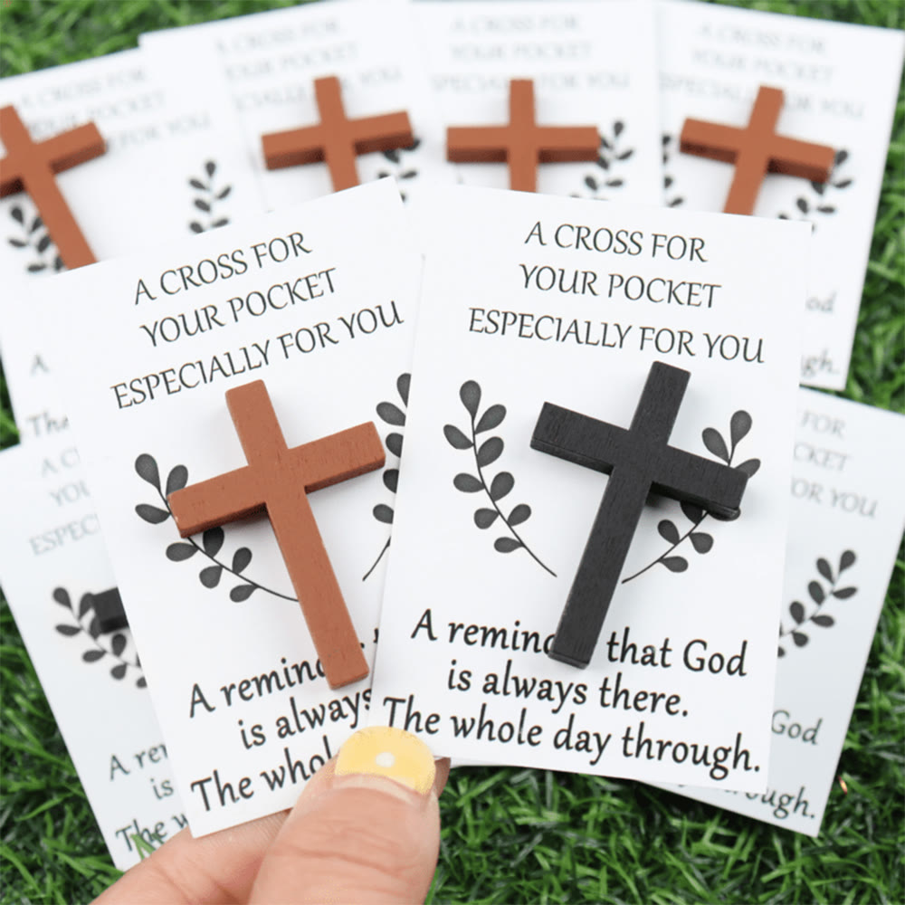Christianartworkshop Taschenkreuz „Gott ist immer da“: Tragbares Symbol der göttlichen Gegenwart - image 1