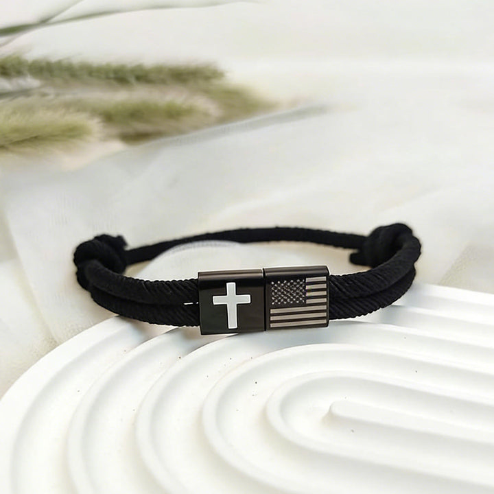 Christianartworkshop Armband mit amerikanischer Flagge und Kreuz sowie Karte: Praktischer Glaube mit tiefer Bedeutung - image 2