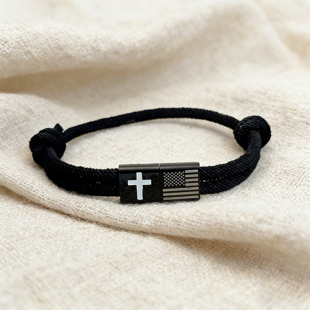 Christianartworkshop Armband mit amerikanischer Flagge und Kreuz sowie Karte: Praktischer Glaube mit tiefer Bedeutung - image 3