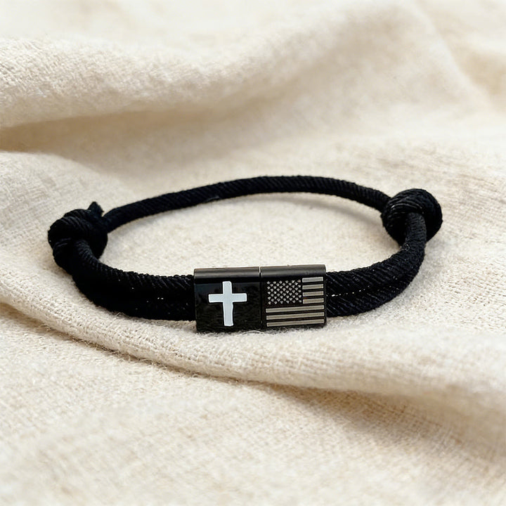 Christianartworkshop Armband mit amerikanischer Flagge und Kreuz sowie Karte: Praktischer Glaube mit tiefer Bedeutung - image 3