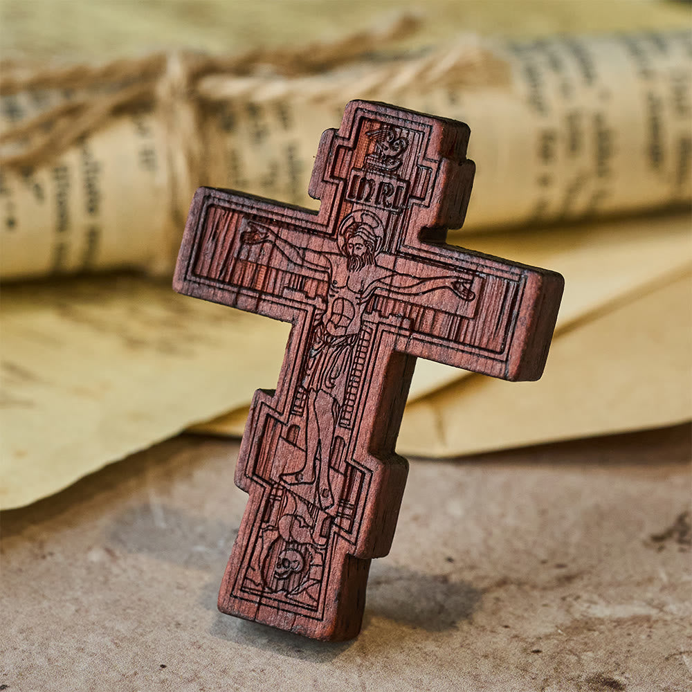 Christianartworkshop Erdiges Taschenkreuz: Stille Erinnerung an das Opfer - Kruzifix - image 0